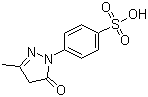 structure of CAS# 89-36-1, 3-Methyl-1-(4-sulfophenyl)-2-pyrazolin-5-one;3-Methyl-1-(4-sulfophenyl)-5-pyrazolone; 4-(4,5-Dihydro-3-methyl-5-oxo-1H-pyrazol-1-yl)-benzenesulfonic acid