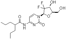 structure of CAS# 892128-60-8, 2'-Deoxy-2',2'-difluoro-N-(1-oxo-2-propylpentyl)cytidine;LY 2334737