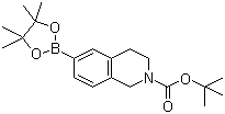 结构式 CAS# 893566-72-8, N-Boc-1,2,3,4-四氢异喹啉-6-硼酸嚬哪醇酯; 6-(4,4,5,5-三甲基-1,3,2-二氧硼杂环戊烷-2-基)-3,4-二氢异喹啉-2(1H)-甲酸叔丁酯