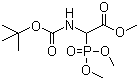 结构式 CAS# 89524-98-1, N-Boc-2-(二甲基膦酰基)甘氨酸甲酯; N-叔丁氧羰基-alpha-膦酰甘氨酸三甲酯