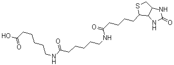 结构式 CAS# 89889-51-0, 6-((6-((生物素基)氨基)己酰基)氨基)己酸
