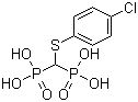 结构式 CAS# 89987-06-4, 替鲁膦酸; (4-氯苯硫基)甲叉二膦酸