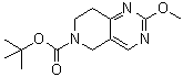 structure of CAS# 900156-22-1, 2-Methoxy-7,8-dihydro-5H-pyrido[4,3-d]pyrimidine-6-carboxylic acid tert-butyl ester