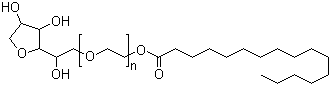 structure of CAS# 9005-66-7, Polyoxyethylene sorbitan monopalmitate;Tween 40