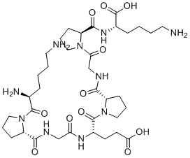 structure of CAS# 9007-34-5, Collagens polypeptide;L-Lysyl-L-prolylglycyl-L-alpha-glutamyl-L-prolylglycyl-L-prolyl-L-lysine