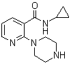 结构式 CAS# 902836-65-1, N-环丙基-2-(1-哌嗪基)-3-吡啶甲酰胺
