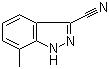 structure of CAS# 90322-84-2, 7-Methyl-1H-indazole-3-carbonitrile;3-Cyano-7-methyl-1H-indazole