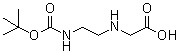 structure of CAS# 90495-99-1, ([2-[(tert-Butoxycarbonyl)amino]ethyl]amino)acetic acid;N-[2-[[(1,1-Dimethylethoxy)carbonyl]amino]ethyl]glycine
