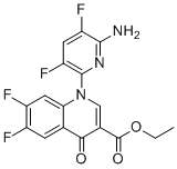 Ethyl 1-(6-amino-3,5-difluoropyridin-2-yl)-6,7-difluoro-4-oxo-1,4-dihydroquinoline-3-carboxylate molecular structure (CAS 906088-96-8)