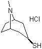 structure of CAS# 908266-48-8, Tropine-3-thiol hydrochloride;8-Methyl-8-azabicyclo[3.2.1]octane-3-thiol hydrochloride