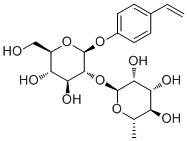 structure of CAS# 90852-99-6, Ptelatoside B;4-Ethenylphenyl 2-O-(6-deoxy-alpha-L-mannopyranosyl)-beta-D-glucopyranoside