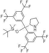结构式 CAS# 913699-13-5, (2S)-2-[二[3,5-二(三氟甲基)苯基][[(叔丁基)二甲基硅烷基]氧基]甲基]吡咯烷