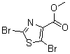结构式 CAS# 914347-25-4, 2,5-二溴-4-噻唑羧酸甲酯