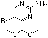 结构式 CAS# 914347-52-7, 5-溴-4-(二甲氧基甲基)-2-嘧啶胺
