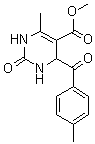 structure of CAS# 914349-17-0, 1,2,3,4-Tetrahydro-6-methyl-4-(4-methylbenzoyl)-2-oxo-5-pyrimidinecarboxylic acid methyl ester