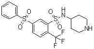 结构式 CAS# 915759-45-4, 5-(苯磺酰基)-N-(哌啶-4-基)-2-(三氟甲基)苯磺酰胺; WAY 316606