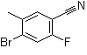 structure of CAS# 916792-13-7, 4-Bromo-2-fluoro-5-methylbenzonitrile
