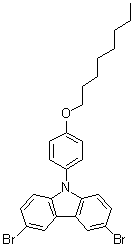 结构式 CAS# 917773-26-3, 3,6-二溴-9-[4-(辛氧基)苯基]-9H-咔唑