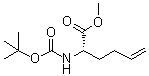 结构式 CAS# 92136-57-7, (S)-2-[(叔丁氧羰基)氨基]己-5-烯酸甲酯