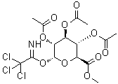 structure of CAS# 92420-89-8, alpha-D-Glucopyranuronic acid methyl ester 2,3,4-triacetate 1-(2,2,2-trichloroethanimidate)