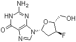 structure of CAS# 92562-88-4, 2',3'-Dideoxy-3'-fluoroguanosine
