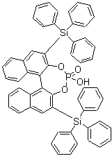 (S)-3,3'-Bis(triphenylsilyl)-1,1'-binaphthalene-2,2'-diyl hydrogen phosphate molecular structure (CAS 929097-92-7)