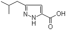 结构式 CAS# 92933-49-8, 3-异丁基-1H-吡唑-5-羧酸