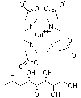 结构式 CAS# 92943-93-6, 钆特酸葡甲胺; 多它灵