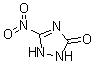 structure of CAS# 932-64-9, 1,2-Dihydro-5-nitro-3H-1,2,4-triazol-3-one;3-Nitro-1,2,4-triazol-5-one; 3-Nitro-1,2,4-triazole-5-one; 5-Nitro-2,4-dihydro-1,2,4-triazol-3-one; 5-Nitro-2,4-dihydro-3H-1,2,4-triazol-3-one; 5-Oxo-3-nitro-1,2,4-triazole; NSC 119860; NTO; NTO (explosive)