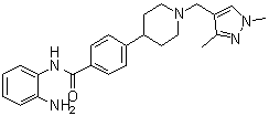 structure of CAS# 934828-12-3, N-(2-Aminophenyl)-4-[1-[(1,3-dimethyl-1H-pyrazol-4-yl)methyl]-4-piperidinyl]benzamide