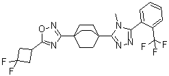 结构式 CAS# 935273-79-3, 5-(3,3-二氟环丁基)-3-[4-[4-甲基-5-[2-(三氟甲基)苯基]-4H-1,2,4-三唑-3-基]双环[2.2.2]辛烷-1-基]-1,2,4-恶二唑