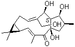 结构式 CAS# 93551-00-9, [1aR-(1aR*,2E,4aR*,6S*,7S*,7aS*,8S*,9Z,11aS*)]-1,1a,4a,5,6,7,7a,8,11,11a-十氢-4a,7,8-三羟基-9-(羟基甲基)-1,1,3,6-四甲基-4H-环戊二烯并[a]环丙烯并[f]环十一碳烯-4-酮