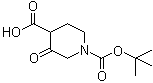 结构式 CAS# 936497-91-5, 1-(叔丁氧羰基)-3-氧代哌啶-4-羧酸