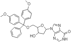 structure of CAS# 93778-57-5, 5'-O-[Bis(4-methoxyphenyl)phenylmethyl]-2'-deoxyinosine;5-O-(4,4-Dimethoxytrityl)-2-deoxyinosine; 2'-Deoxy-5'-O-DMT-inosine