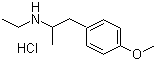 structure of CAS# 93963-24-7, Ethyl[1-(4-methoxyphenyl)propan-2-yl]amine hydrochloride;N-Ethyl-N-[2-(4-methoxyphenyl)-1-methylethyl]amine hydrochloride; 2-Ethylamino-1-(4-methoxyphenyl)propane hydrochloride