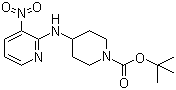 结构式 CAS# 939986-15-9, 4-[(3-硝基-2-吡啶基)氨基]-1-哌啶甲酸叔丁酯