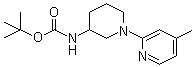 N-[1-(4-甲基-2-吡啶基)-3-哌啶基]氨基甲酸叔丁酯分子结构 (CAS 939986-32-0)