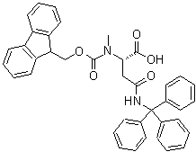 structure of CAS# 941296-80-6, N2-[(9H-Fluoren-9-ylmethoxy)carbonyl]-N2-methyl-N-(triphenylmethyl)-L-asparagine
