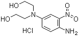 structure of CAS# 94158-13-1, 2,2'-[(4-Amino-3-nitrophenyl)imino]bisethanol hydrochloride;HC Red 13