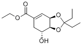 structure of CAS# 943515-58-0, 3,4-O-(Diethylmethylidene) Shikimic Acid Ethyl Ester;ethyl (3aR,7R,7aS)-2,2-diethyl-7-hydroxy-3a,6,7,7a-tetrahydro-1,3-benzodioxole-5-carboxylate