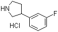 结构式 CAS# 943843-61-6, 3-(3-氟苯基)吡咯烷盐酸盐