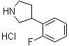 structure of CAS# 943843-62-7, 3-(2-Fluorophenyl)pyrrolidine hydrochloride