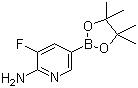 structure of CAS# 944401-75-6, 3-Fluoro-2-aminopyridine-5-boronic acid pinacol ester;3-Fluoro-5-(4,4,5,5-tetramethyl-1,3,2-dioxaborolan-2-yl)pyridin-2-amine