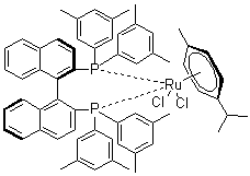 structure of CAS# 944451-24-5, Chloro[(S)-(-)-2,2'-bis[di(3,5-xylyl)phosphino]-1,1'-binaphthyl](p-cymene)ruthenium(II) chloride