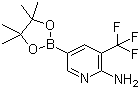 structure of CAS# 947249-01-6, 2-Amino-3-(trifluoromethyl)pyridine-5-boronic acid pinacol ester;3-(Trifluoromethyl)-5-(4,4,5,5-tetramethyl-1,3,2-dioxaborolan-2-yl)pyridin-2-amine