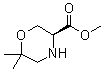 structure of CAS# 947729-86-4, (S)-6,6-Dimethylmorpholine-3-carboxylic acid methyl ester