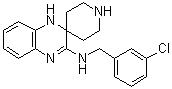 structure of CAS# 950455-15-9, N-[(3-Chlorophenyl)methyl]-spiro[piperidine-4,2'(1'H)-quinoxalin]-3'-amine;Liproxstatin-1