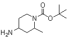 结构式 CAS# 952182-04-6, 4-氨基-2-甲基-1-哌啶羧酸叔丁酯