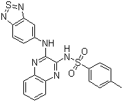 结构式 CAS# 956958-53-5, XL 147; N-[3-(2,1,3-苯并噻二唑-5-氨基)-2-喹喔啉基]-4-甲基苯磺酰胺