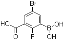 structure of CAS# 957120-63-7, 5-Bromo-3-carboxy-2-fluorophenylboronic acid